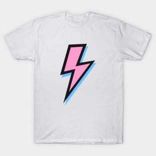 Pink and Blue Lightning Bolts with Black Outline T-Shirt